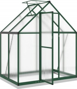 vidaXL vidaXL Szklarnia z ramą podstawy, zielona, 169x114x202 cm, aluminium 6