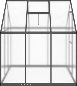 vidaXL vidaXL Szklarnia z ramą podstawy, antracyt, 169x169x195 cm, aluminium 4