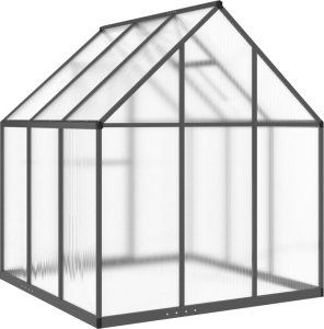 vidaXL vidaXL Szklarnia z ramą podstawy, antracyt, 169x169x195 cm, aluminium 5