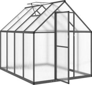 vidaXL vidaXL Szklarnia z ramą, antracytowa, 224x169x195 cm, aluminiowa 6