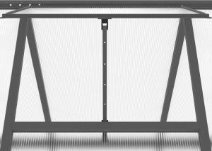 vidaXL vidaXL Szklarnia z ramą, antracytowa, 224x169x195 cm, aluminiowa 9