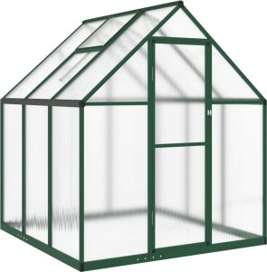 vidaXL vidaXL Szklarnia z ramą podstawy, zielona, 169x169x195 cm, aluminium 2