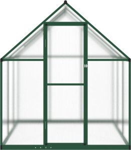 vidaXL vidaXL Szklarnia z ramą podstawy, zielona, 169x169x195 cm, aluminium 3