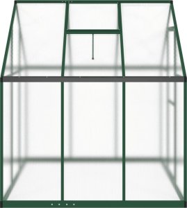 vidaXL vidaXL Szklarnia z ramą podstawy, zielona, 169x169x195 cm, aluminium 4