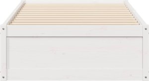 vidaXL Rama łóżka, biała, 75x190 cm, lite drewno sosnowe 2