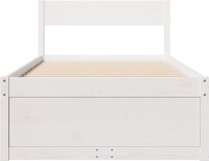 vidaXL Rama łóżka z szufladami, biała, 75x190 cm, lite drewno sosnowe 4