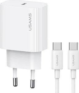Ładowarka Usams USAMS Ład. siec. 1xUSB-C T65 PD20W PD Fast Charging US-CC226 + kabel USB-C/Lightning US-SJ712 30W biały/white Yi Series OYXLTZ02 8