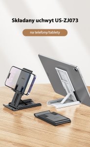 Podstawka Usams USAMS Składany stojak biurkowy na telefon/tablet biały/white ZJ073ZJ02 (US-ZJ073) 6