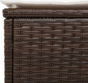 vidaXL vidaXL Leżak z poduszką, brązowy, polirattan 9