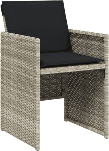 vidaXL 13-cz. zestaw mebli ogrodowych z poduszkami, jasnoszary 5