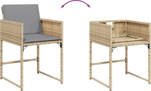 vidaXL 9-cz. zestaw mebli ogrodowych z poduszkami, mieszany beż 10