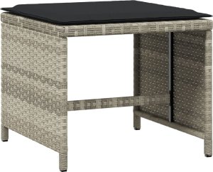 vidaXL 9-cz. zestaw mebli ogrodowych z poduszkami, jasnoszary 6