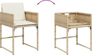 vidaXL vidaXL 13-cz. zestaw mebli ogrodowych z poduszkami, beżowy, polirattan 8