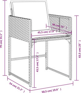 vidaXL vidaXL 13-cz. zestaw mebli ogrodowych z poduszkami, beżowy, polirattan 10