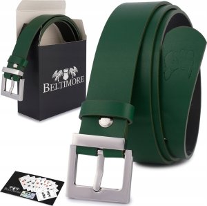 Beltimore Skórzany pasek damski do spodni sukienki zielony skóra nat 3 cm Beltimore D69 1