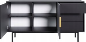 Selsey Komoda dwudrzwiowa Viviaro z trzema szufladami 154 cm Czarna 5