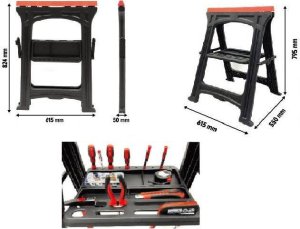 Kraft&Dele KOBYŁKA WARSZTATOWA 2 szt. / 170 kg / szt. + taca na narzędzia  KD506 1