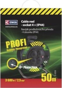 Emos Przedłużacz bębnowy 50 m 4 gniazda 230V 3x2,5 mm2 czarny P084503 6