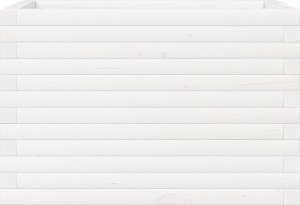 vidaXL vidaXL Donica ogrodowa, biała, 70x40x45,5 cm, lite drewno sosnowe 5