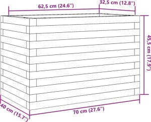 vidaXL vidaXL Donica ogrodowa, biała, 70x40x45,5 cm, lite drewno sosnowe 10