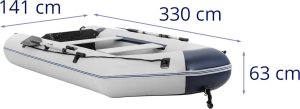 MSW Ponton turystyczny dmuchany 5 osobowy z wiosłami pompką do 403 kg czarno - biały Ponton turystyczny dmuchany 5 osobowy z wiosłami pompką do 403 kg czarno - biały 8
