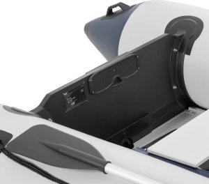 MSW Ponton turystyczny dmuchany 6 osobowy z wiosłami pompką do 570 kg czarno - biały Ponton turystyczny dmuchany 6 osobowy z wiosłami pompką do 570 kg czarno - biały 5