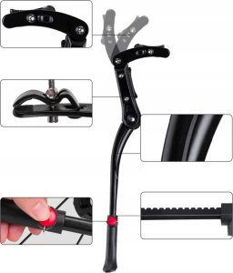 RockBros Stopka rowerowa teleskopowa regulacja wysokości aluminium - czarna Stopka rowerowa teleskopowa regulacja wysokości aluminium - czarna 4