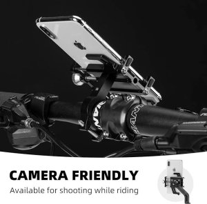 RockBros Uchwyt rowerowy na kierownicę do telefonu ze stopu aluminium - czarny Uchwyt rowerowy na kierownicę do telefonu ze stopu aluminium - czarny 7