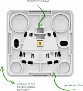 NASIELSK Gniazdo natynkowe Elektro-Plast Nasielsk Berg 3733-09 pojedyncze z uziemieniem 2P+Z czarne 3