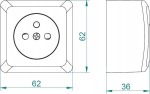NASIELSK Gniazdo natynkowe Elektro-Plast Nasielsk Berg 3733-09 pojedyncze z uziemieniem 2P+Z czarne 4