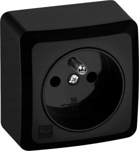 NASIELSK Gniazdo natynkowe Elektro-Plast Nasielsk Berg 3733-09 pojedyncze z uziemieniem 2P+Z czarne 5