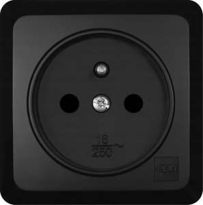 NASIELSK Gniazdo natynkowe Elektro-Plast Nasielsk Berg 3733-09 pojedyncze z uziemieniem 2P+Z czarne 6