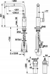 Bateria kuchenna KFA Duero Pure Basic stojąca czarna (046623-115-81) 2