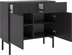 Selsey Komoda dwudrzwiowa Nolie z dwoma szufladami 100 cm Jesion Portland Czarny 4