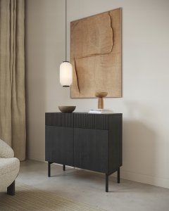 Selsey Komoda dwudrzwiowa Nolie z dwoma szufladami 100 cm Jesion Portland Czarny 5