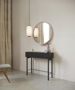 Selsey Konsola Nolie z szufladą i nóżkami 90 cm Jesion Portland Czarny 4