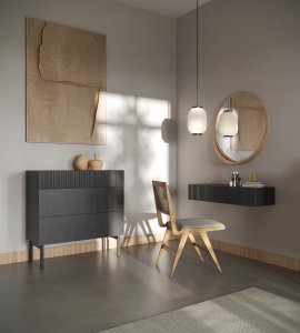 Selsey Toaletka Nolie z szufladami wisząca 110 cm Jesion Portland Czarny 2