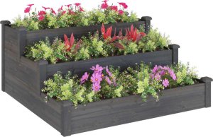 vidaXL szara 120x120x56 cm drewno jodłowe 3