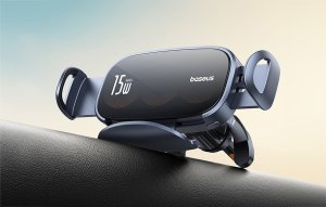 Baseus Uchwyt samochodowy do kratki z ładowarką indukcyjną Baseus LightChaser BS-CM029 15W czarny 11