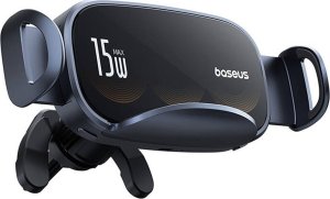 Baseus Uchwyt samochodowy do kratki z ładowarką indukcyjną Baseus LightChaser BS-CM029 15W czarny 3