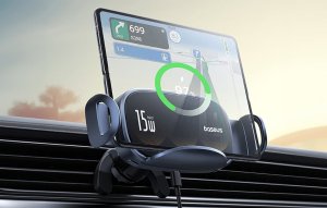 Baseus Uchwyt samochodowy do kratki z ładowarką indukcyjną Baseus LightChaser BS-CM029 15W czarny 10