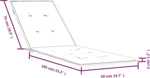 vidaXL vidaXL Poduszka na leżak, czerwony melanż, (75 105)x50x3 cm, tkanina 9