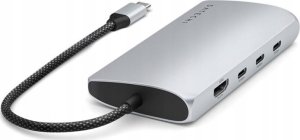HUB USB Satechi Adapter Satechi USB-C Multiport 8K USB-C / USB-C, HDMI, 3xUSB-A 3.2 Gen 2 10Gbps, USB-A 3.2 Gen 1 5Gbps, SD/TF silver 3