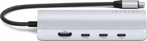 HUB USB Satechi Adapter Satechi USB-C Multiport 8K USB-C / USB-C, HDMI, 3xUSB-A 3.2 Gen 2 10Gbps, USB-A 3.2 Gen 1 5Gbps, SD/TF silver 4