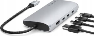 HUB USB Satechi Adapter Satechi USB-C Multiport 8K USB-C / USB-C, HDMI, 3xUSB-A 3.2 Gen 2 10Gbps, USB-A 3.2 Gen 1 5Gbps, SD/TF silver 6