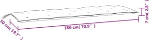 vidaXL Poduszka na ławkę ogrodową, czerwona, 180x50x7 cm, tkanina 7