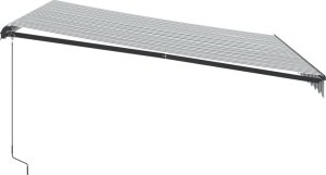 vidaXL vidaXL Ręcznie zwijana markiza z LED, antracytowo-biała, 400x350 cm 5