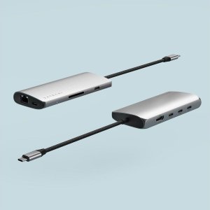 HUB USB Satechi Adapter Satechi USB-C Multiport 8K USB-C / USB-C, HDMI, 3xUSB-A 3.2 Gen 2 10Gbps, USB-A 3.2 Gen 1 5Gbps, SD/TF space gray 6