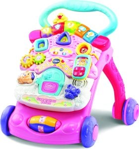 Vtech Rower trójkołowy Vtech Super Trotteur Parlant 2 En 1 Rose Różowy 1