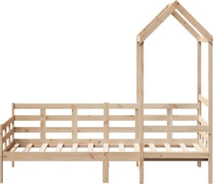 vidaXL Łóżko dzienne z daszkiem, 80x200 cm, lite drewno sosnowe 4